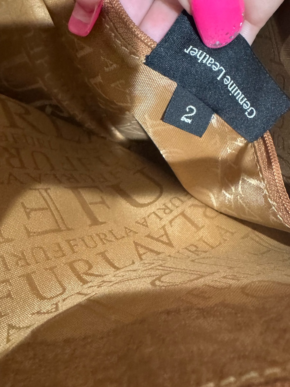 Furla Caramel Leather Tote with silver hardware - Picture 12 of 15
